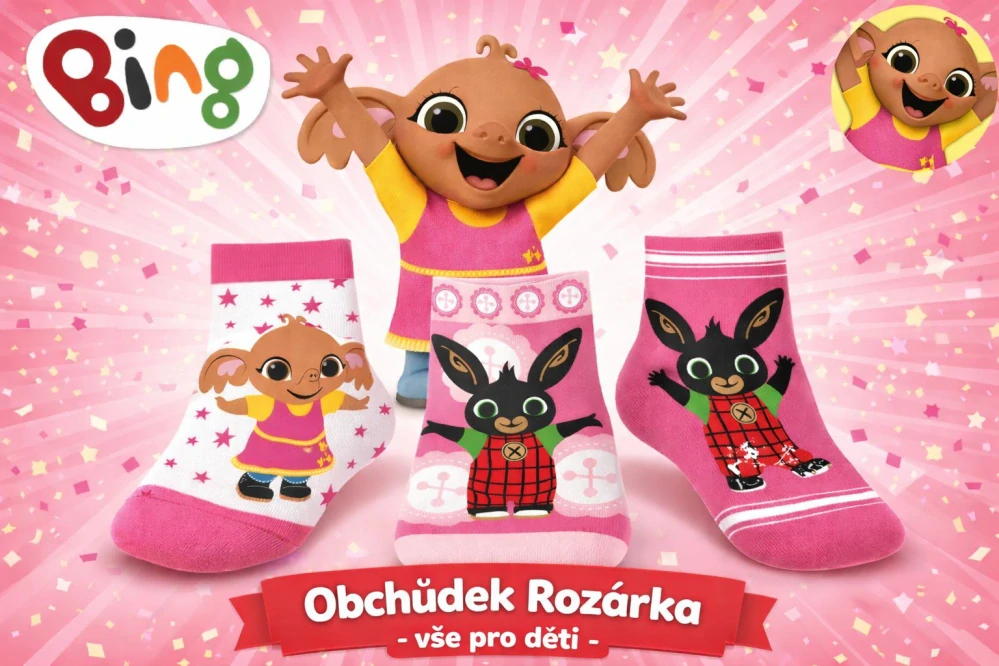 DÍVČÍ KOTNÍČKOVÉ PONOŽKY KRÁLÍČEK BING