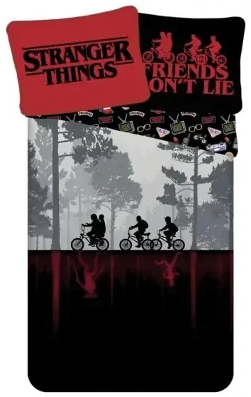 Bavlněné povlečení 140x200 + 70x90 cm - Stranger Things "Upside Down"