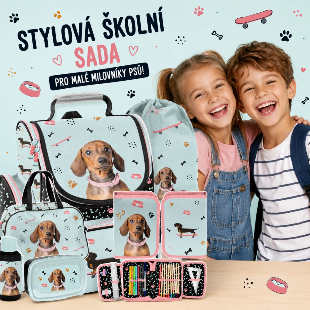 PASO ŠKOLNÍ SADA S AKTOVKOU JEZEVČÍK 6 KS