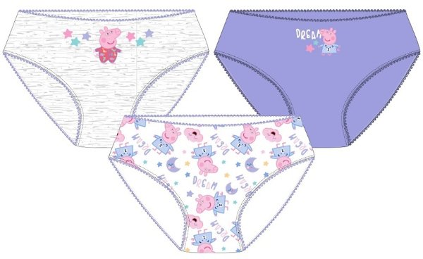 DÍVČÍ KALHOTKY PRASÁTKO PEPPA PIG SADA 3 KS