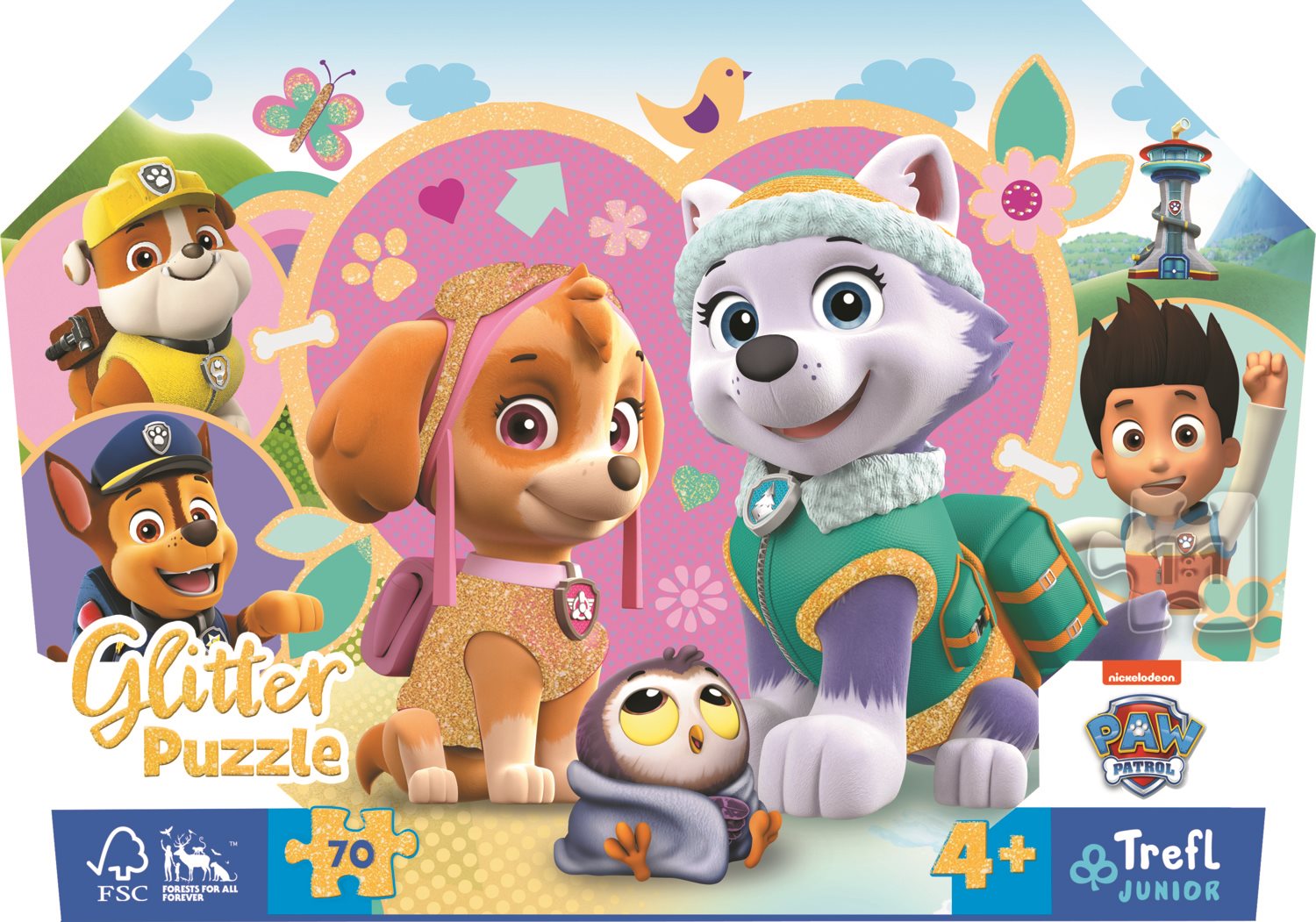 TŘPYTIVÉ PUZZLE V KUFŘÍKU PAW PATROL Skye a Everest 70 dílků  ATROL