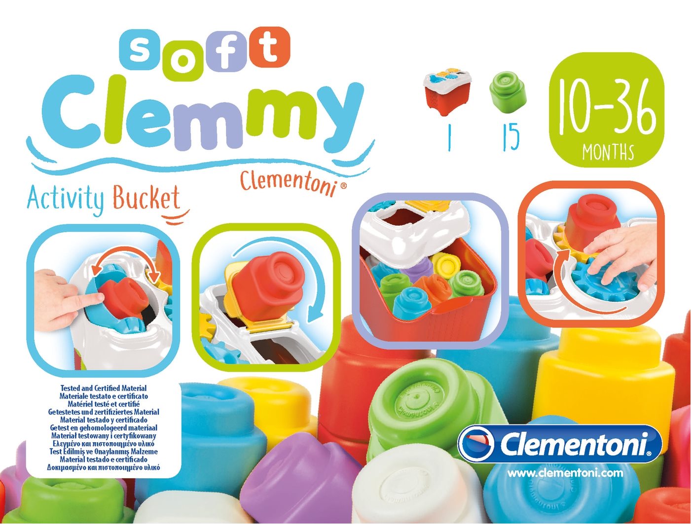 SOFT CLEMMY Box s aktivitami a 15 kostkami
