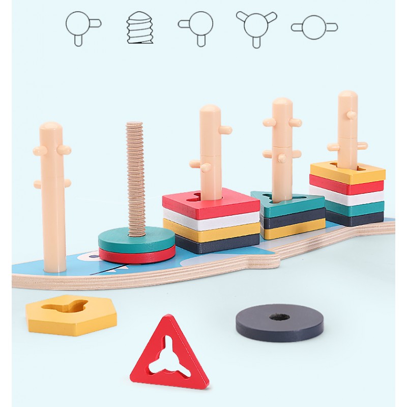 WOODEN TOYS VELKÁ VKLÁDAČKA TVARŮ ŽRALOK