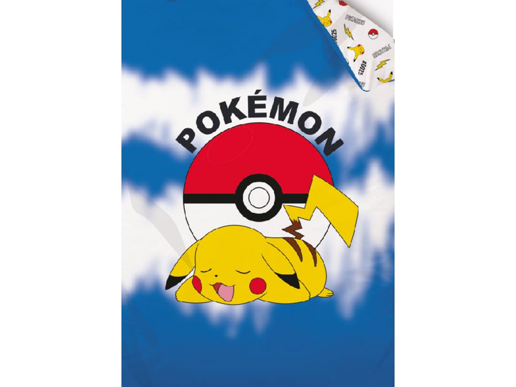 CARBOTEX  DĚTSKÉ POVLEČENÍ POKÉMON UNAVENÝ PIKACHU 140x200,70x90 cm
