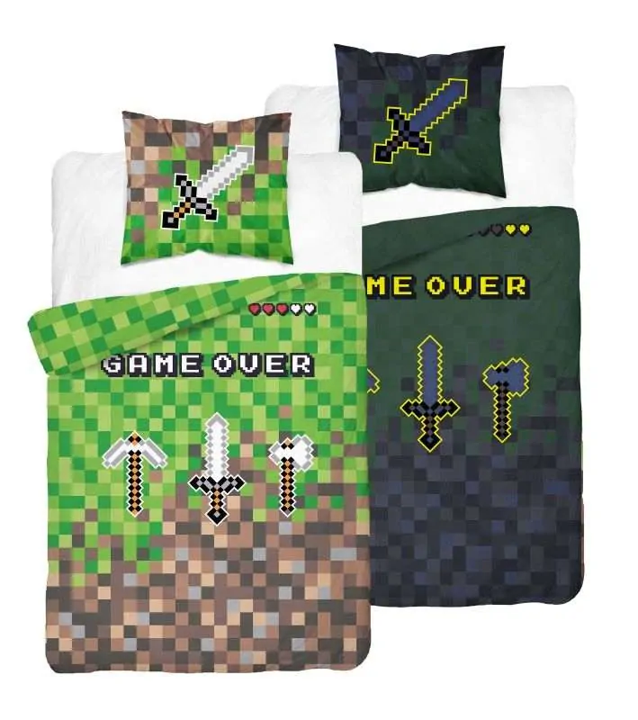 DETEXPOL Povlečení Kostičky Game Over meč svítící 140/200, 70/80
