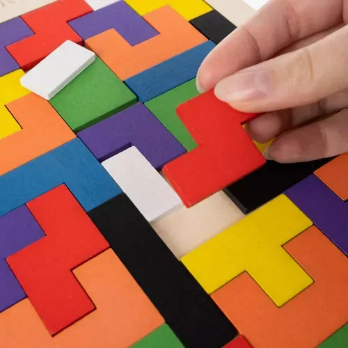 Kruzzel dřevěné puzzle skládačka tetris