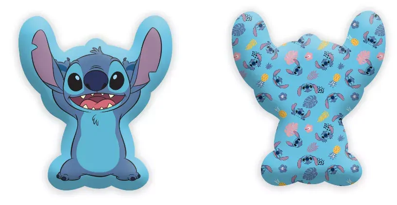 Tvarovaný polštář Disney Stitch modrý velur 35 cm
