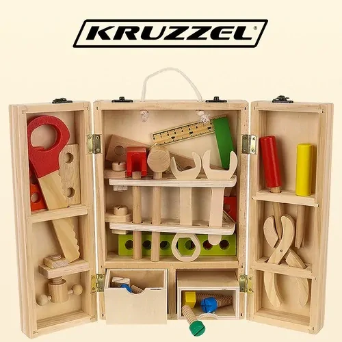 Kruzzel sada dřevěného nářadí v kufříku