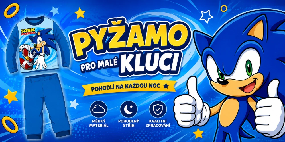CHLAPECKÉ PYŽAMO SONIC světle modré