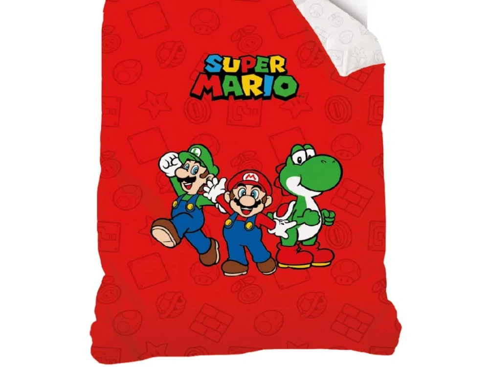 Bavlněné povlečení 140x200 + 70x90 cm - Super Mario Luigi a Yoshi