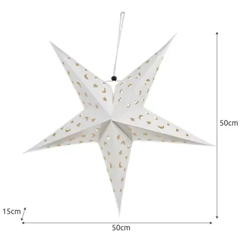 Ruhhy svítící 3D LED hvězda 50 cm teplá bílá