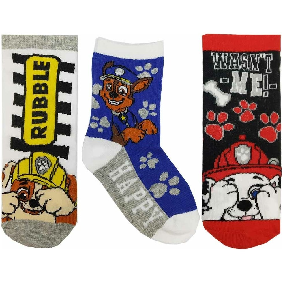 SADA 3 KS KOTNÍČKOVÉ PONOŽKY TLAPKOVÁ PATROLA