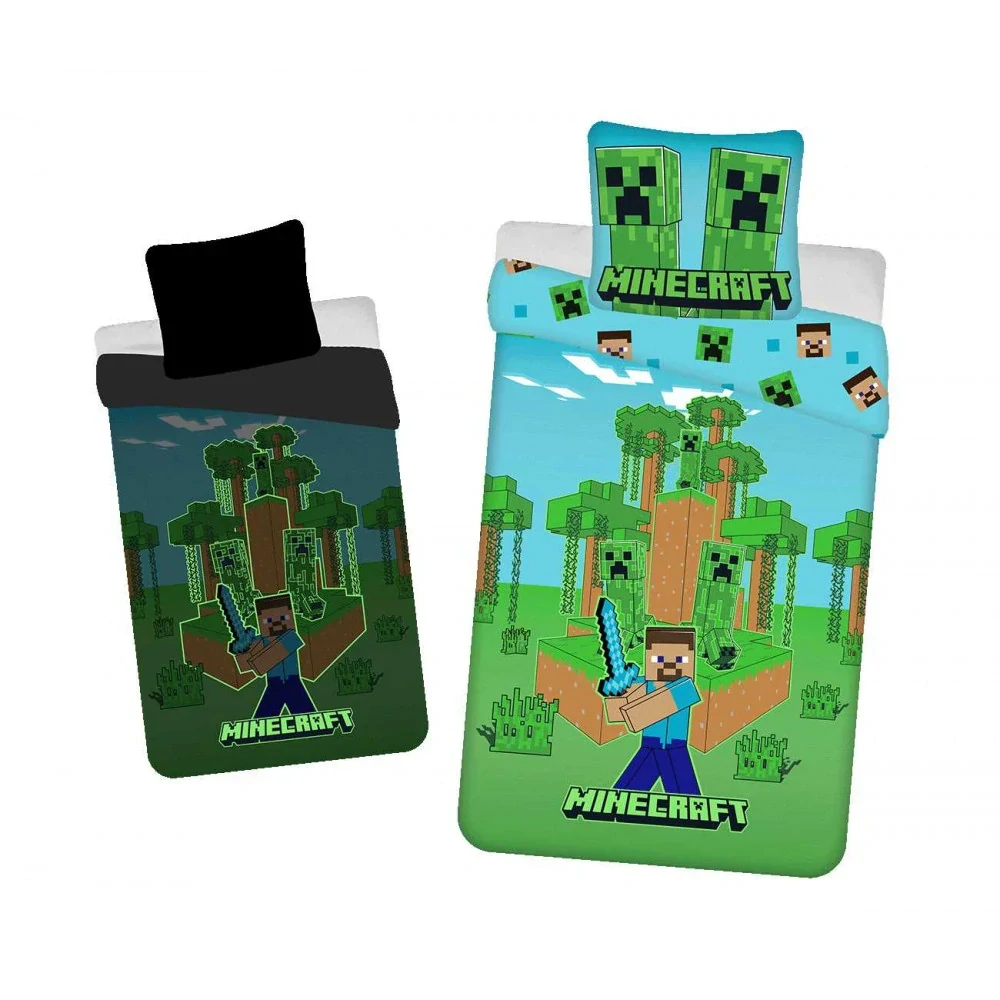 Povlečení Minecraft Jungle Fight svítící efekt 140x200, 70x90 cm