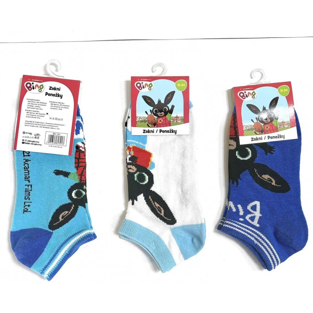 CHLAPECKÉ KOTNÍČKOVÉ PONOŽKY KRÁLÍČEK BING