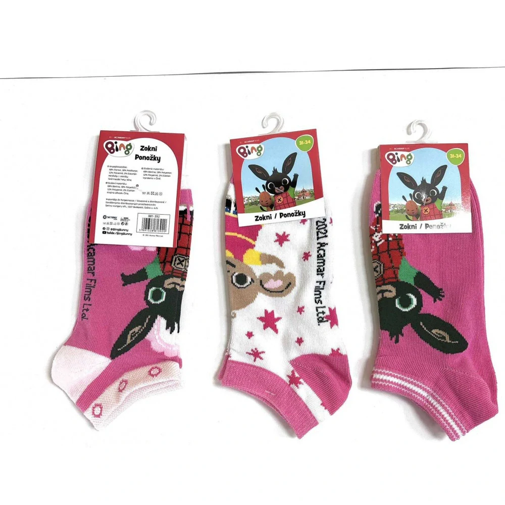DÍVČÍ KOTNÍČKOVÉ PONOŽKY KRÁLÍČEK BING