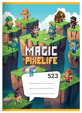 ŠKOLNÍ SEŠIT A5,20 LISTOVÝ- LINKOVANÝ 523 PIXELIFE