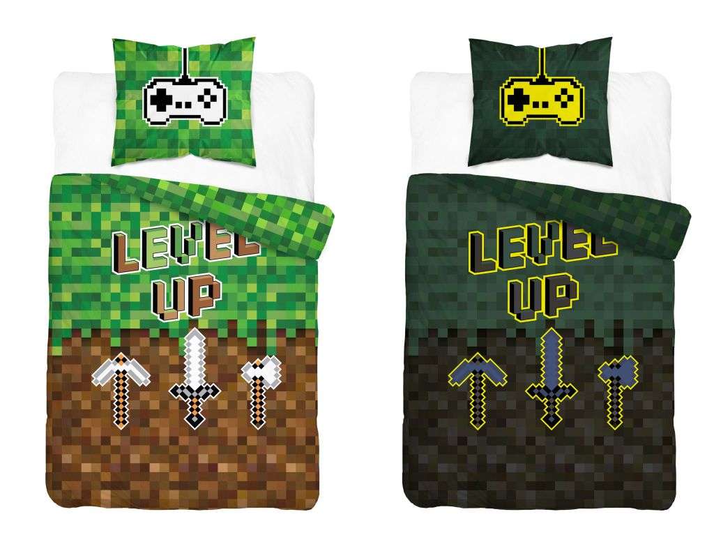POVLEČENÍ Povlečení Kostičky Level Up svítící 140/200, 70/80