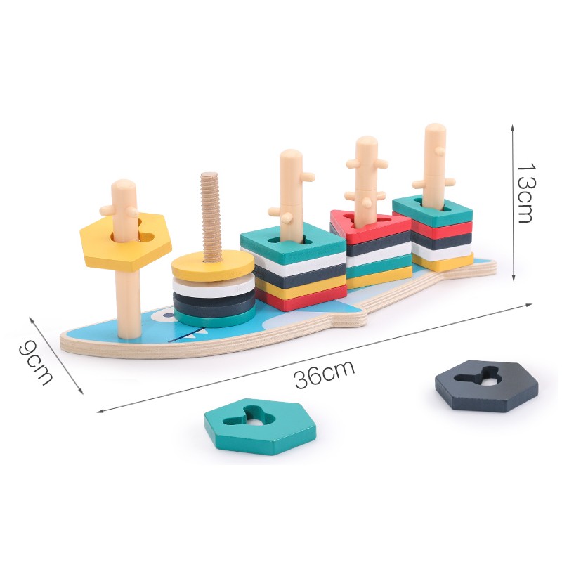 WOODEN TOYS VELKÁ VKLÁDAČKA TVARŮ ŽRALOK
