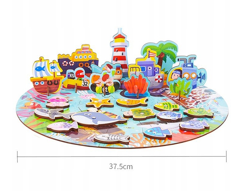 WOODEN TOYS CHYTÁNÍ RYBIČEK + PUZZLE V KRABIČCE