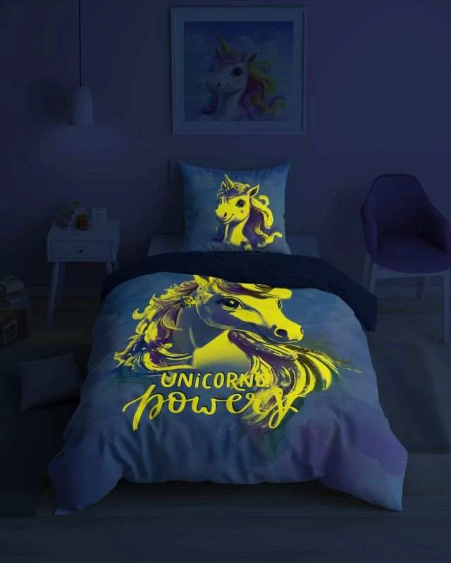 Povlečení Jednorožec powery svítící 140/200, 70/80