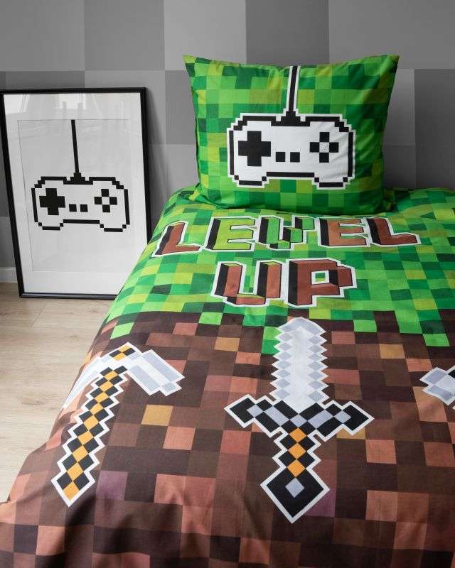 POVLEČENÍ Povlečení Kostičky Level Up svítící 140/200, 70/80