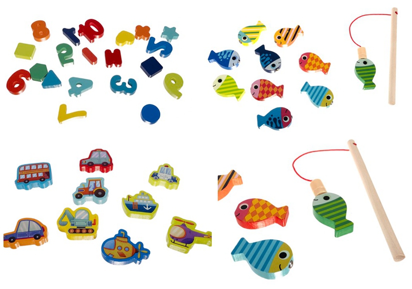 KRUZZEL DŘEVĚNÉ PUZZLE - VKLÁDAČKA 6 V 1