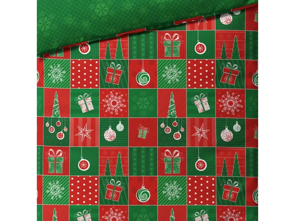 Bavlněné povlečení Vánoční Patchwork 140x200/70x90 cm