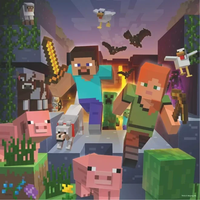 SADA POVLEČENÍ MINECRAFT + PUZZLE