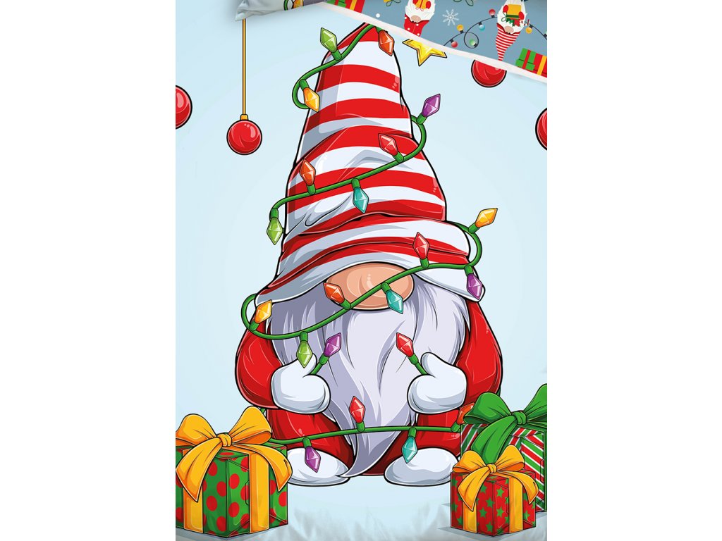  VÁNOČNÍ POVLEČENÍ SKŘÍTEK S DÁREČKY