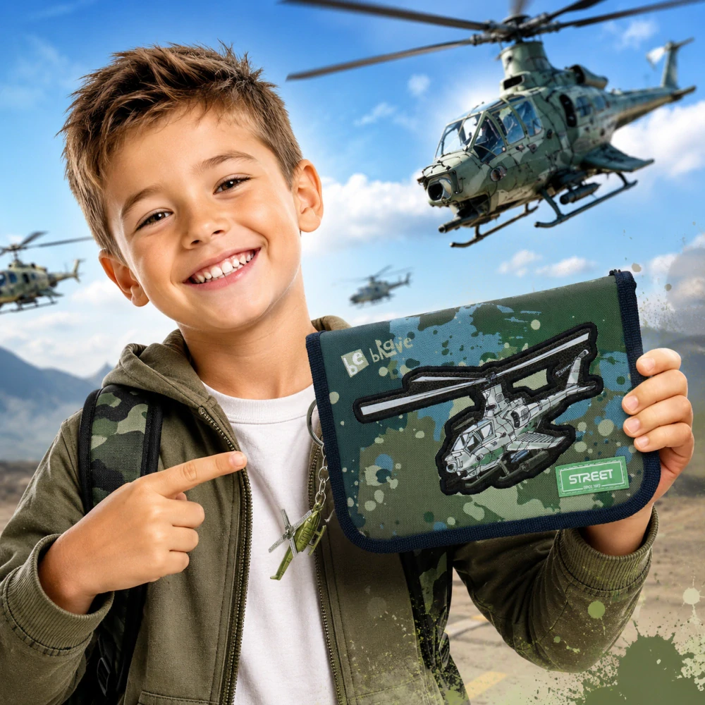 Školní jednopatrový penál bez výbavy HELIKOPTÉRA 