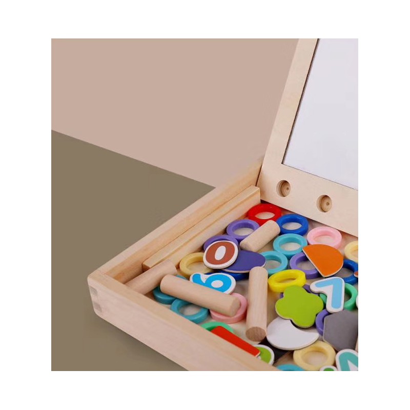 WOODEN TOYS MULTIFUNKČNÍ BOX S MAGNETICKOU TABULÍ