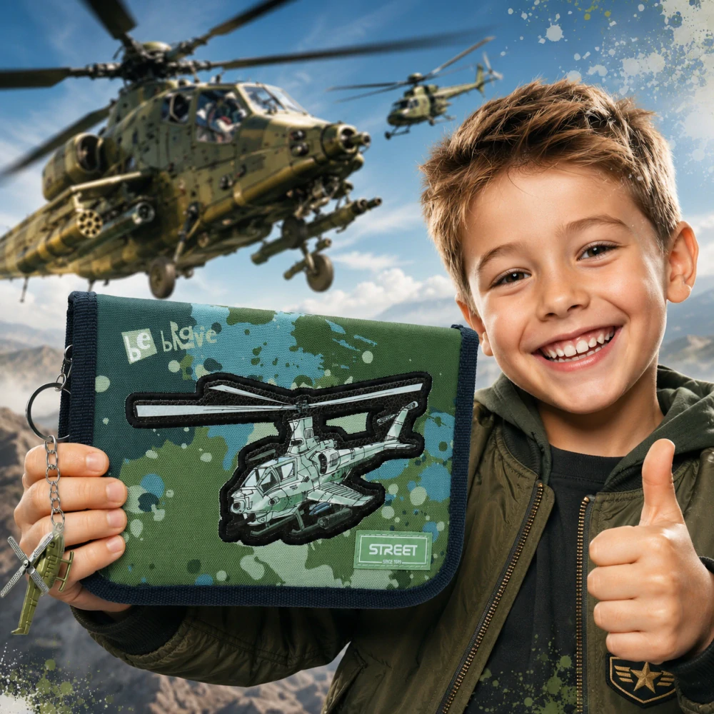 Školní jednopatrový penál bez výbavy HELIKOPTÉRA 