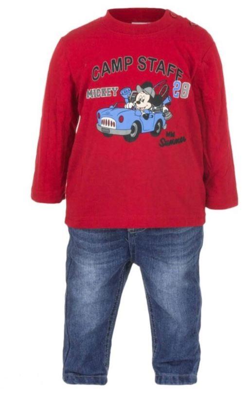 KOMPLET BUNDA, TRIKO A DŽÍNY MICKEY baby, 6 m.