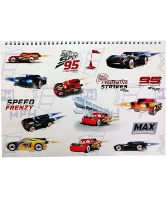 SPIRÁLOVÝ BLOK SE SAMOLEPKAMI CARS, uni