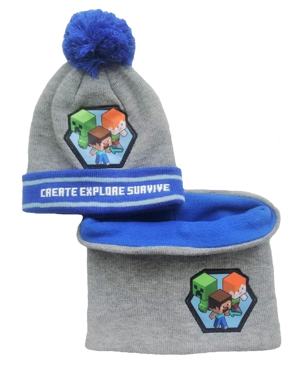 SET 10 KS SOUPRAVA ČEPICE  A NÁKRČNÍK MINECRAFT, 5x52,5x54