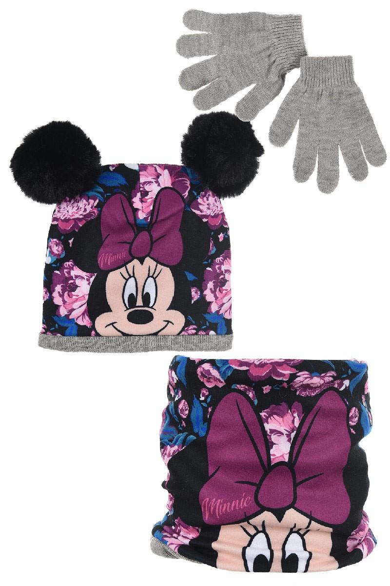 SOUPRAVA  ČEPICE, NÁKRČNÍK A RUKAVICE MINNIE, 52