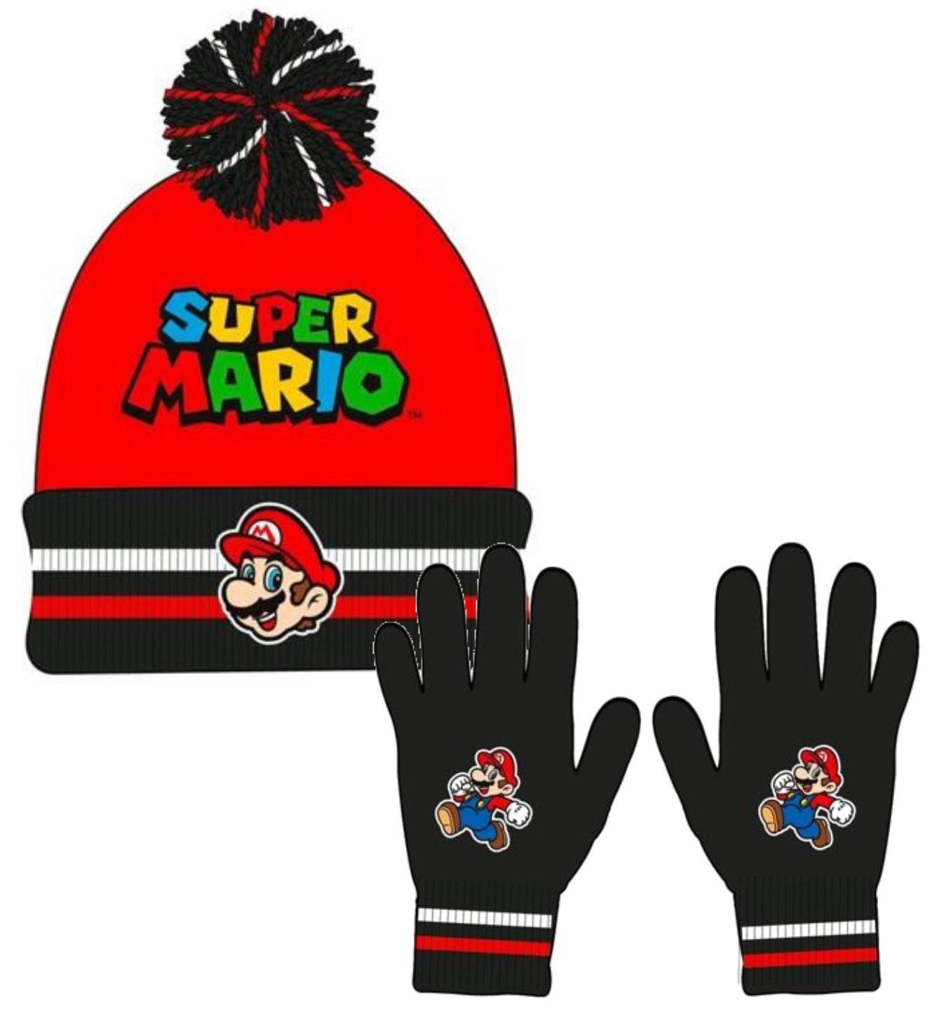 SET 10 KS ČEPICE A RUKAVICE SUPER MARIO, 5x52,5x54