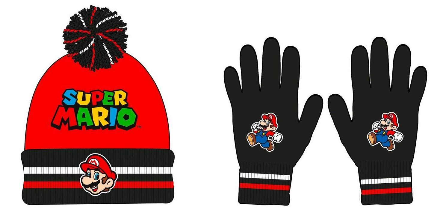 ČEPICE A RUKAVICE SUPER MARIO, 52