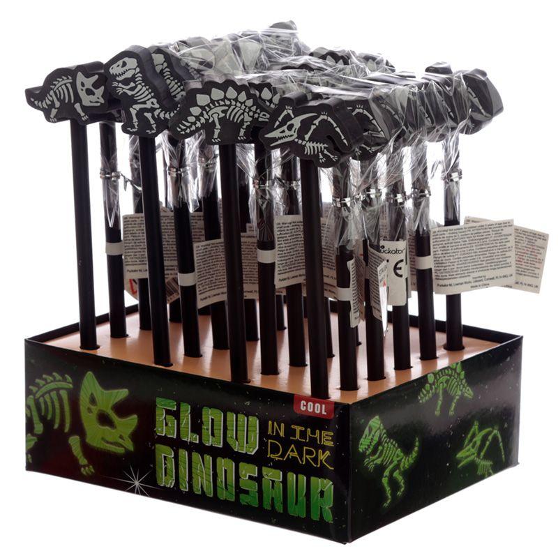 BOX 24 KS TUŽKA DINOSAURUS SE SVÍTÍCÍ GUMOU, box 24 ks