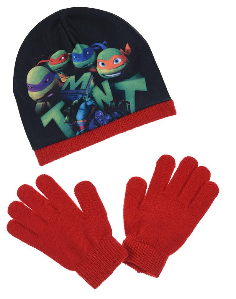 SET 6 KS ČEPICE A RUKAVICE ŽELVY NINJA, 3x52,3x54