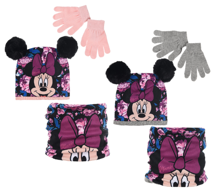 SET 24 KS SOUPRAVA  ČEPICE, NÁKRČNÍK A RUKAVICE MINNIE, set 24 ks