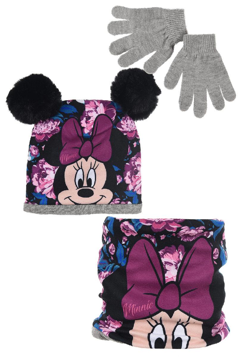SET 24 KS SOUPRAVA  ČEPICE, NÁKRČNÍK A RUKAVICE MINNIE, set 24 ks