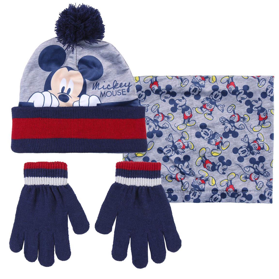 SOUPRAVA ČEPICE, NÁKRČNÍK A  RUKAVICE MICKEY, uni