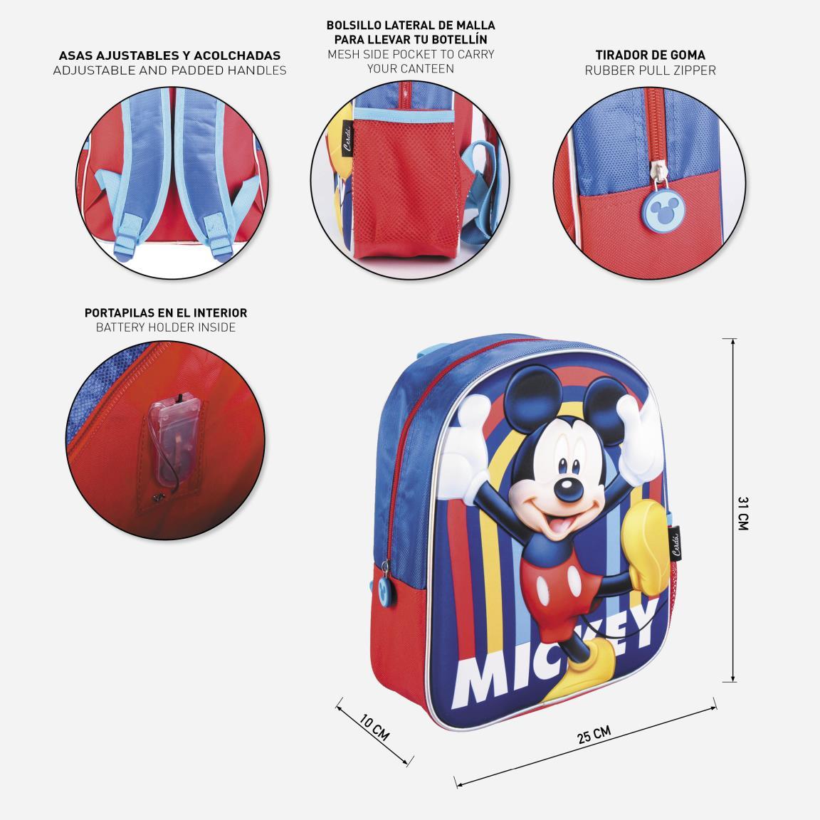 SVÍTÍCÍ 3D BATOH MICKEY, uni
