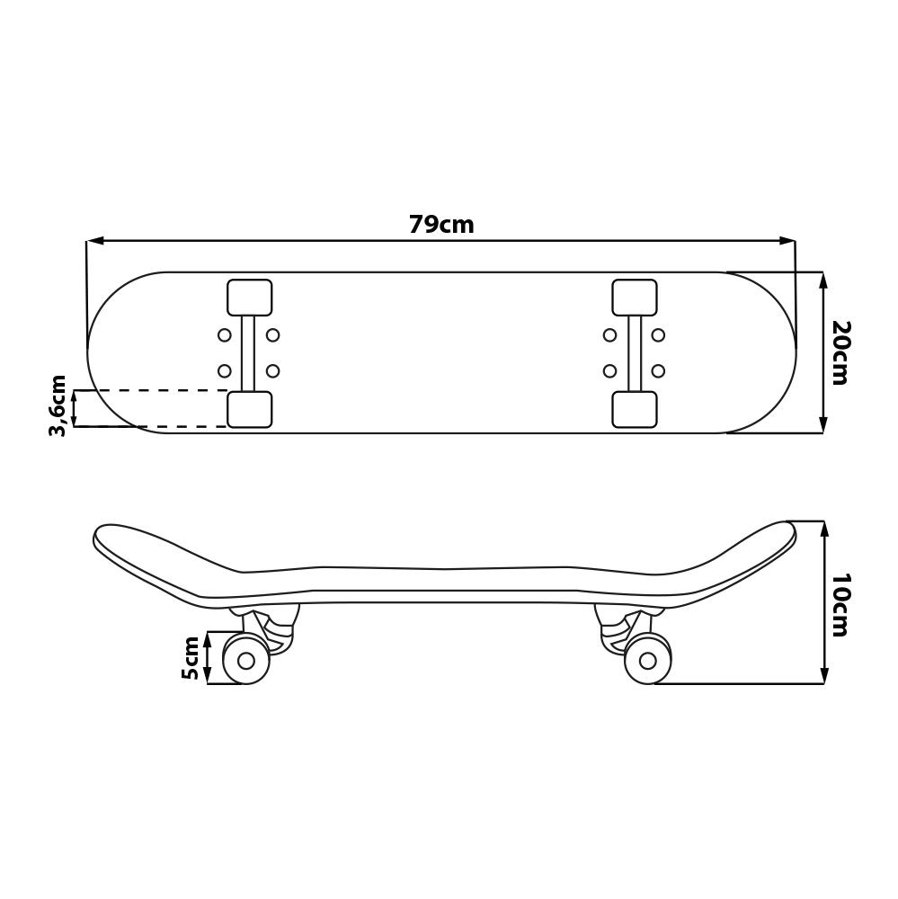 SKATEBOARD MINNIE 79 cm, uni