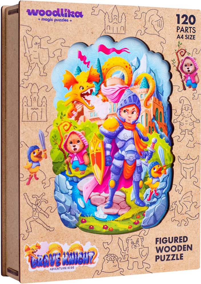 WOODLIKA Dřevěné puzzle Statečný rytíř 120 dílků