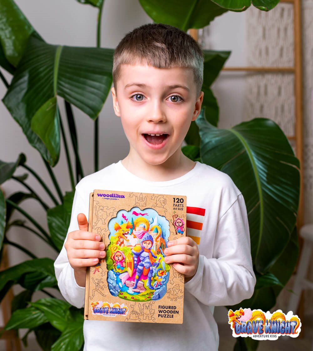 WOODLIKA Dřevěné puzzle Statečný rytíř 120 dílků