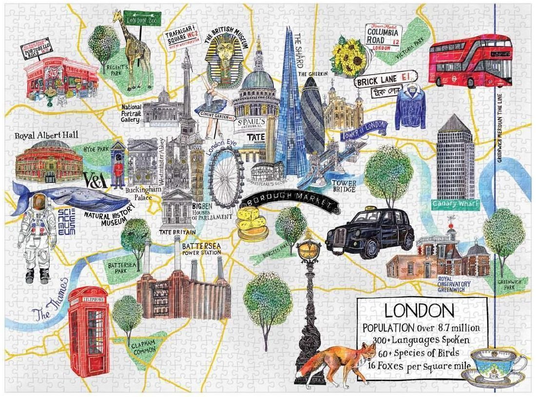 GALISON Puzzle Mapa Londýna 1000 dílků