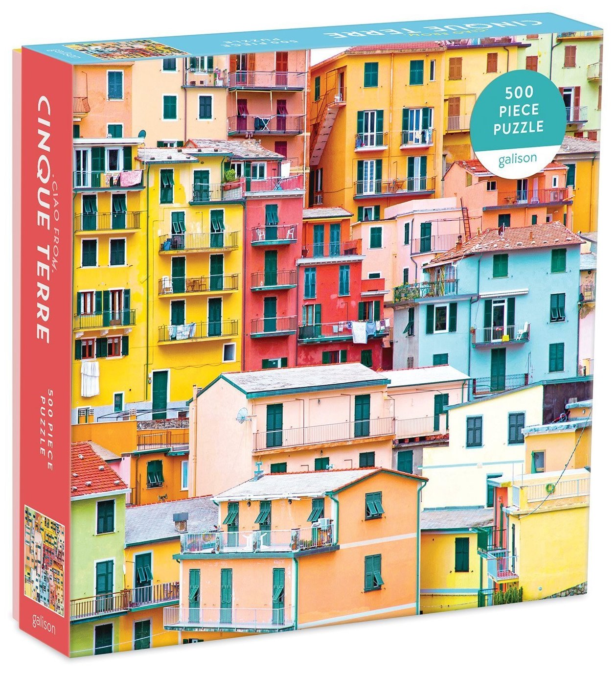 GALISON Čtvercové puzzle Pozdrav z Cinque Terre 500 dílků