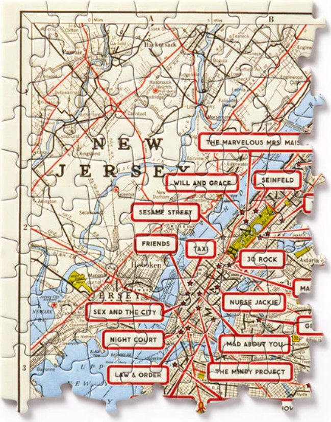 GALISON Panoramatické puzzle Mapa filmového New Yorku 1000 dílků